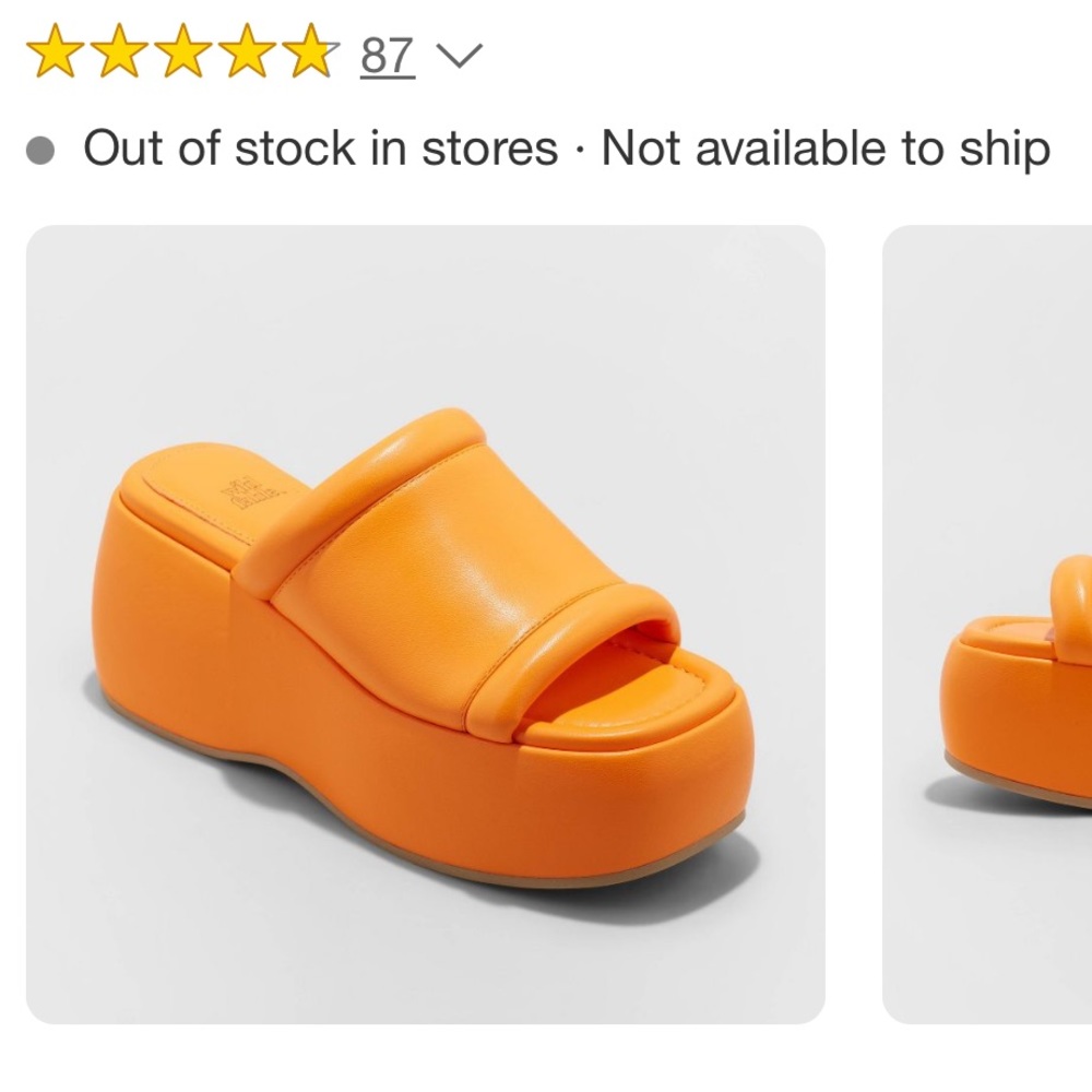 Size 6.5 orange platform slides from target